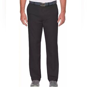 Callaway GOLF Men's Chino 38x32 Pants Black FLAT FRONT Casual Sport Pockets